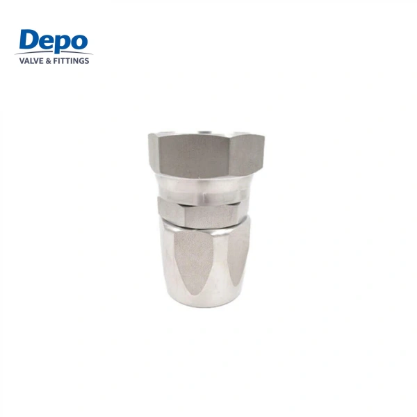 Dur Di-staen Benyw JIC 37 gradd Swivel Ffitiadau Pibell Hydrolig Ailddefnyddiadwy