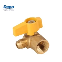 1/2" Benyw X 3/8" Falf Pêl Nwy Pres Ongl Flare Gyda handlen T