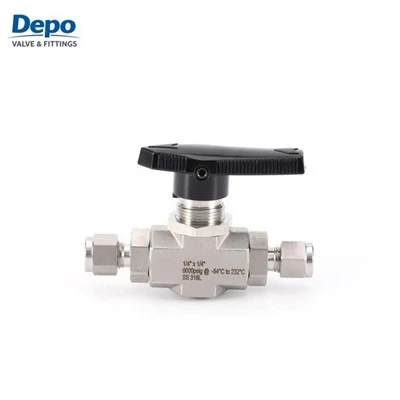 Falf pêl fferrwl dwbl SS316 Dur Di-staen 6000psi (ffitio tiwb)